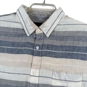 Rails Mens Short Sleeve Striped Button Down Shirt XXL Linen Blend